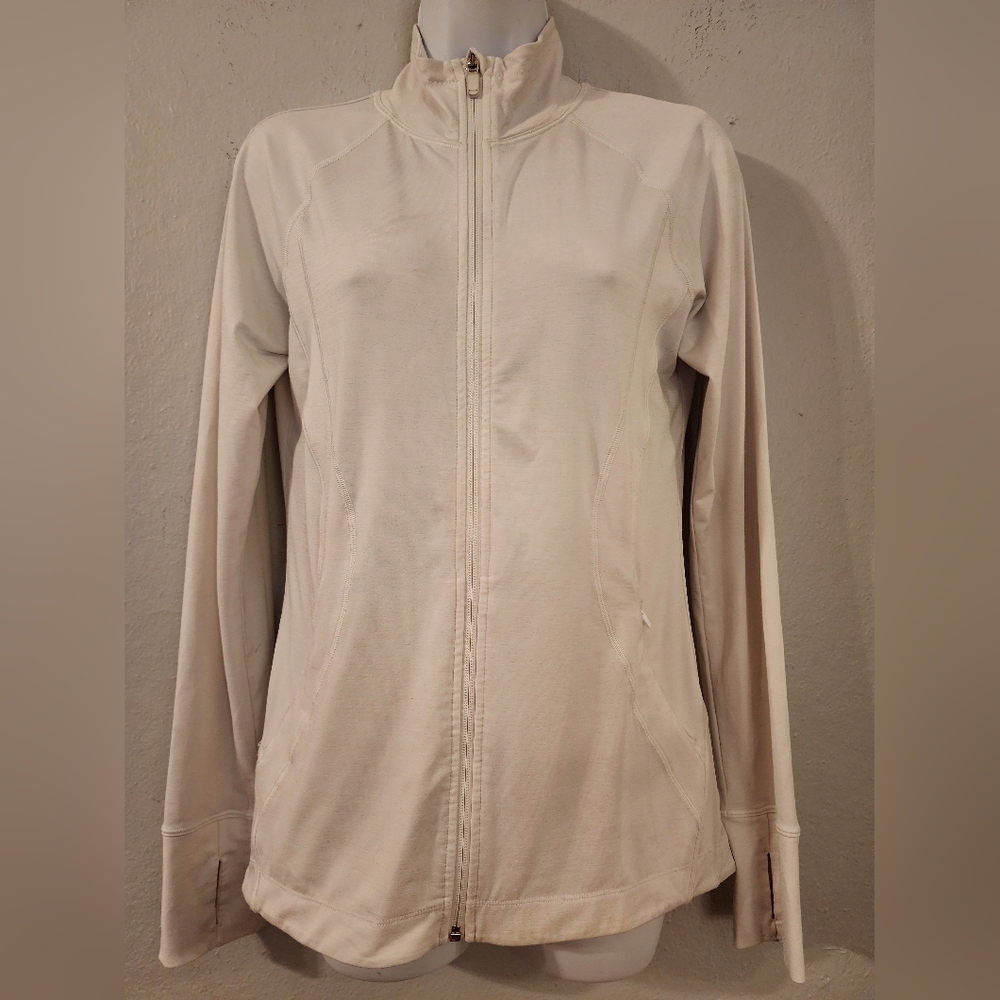 White Athleta long sleeve zip up jacket size small